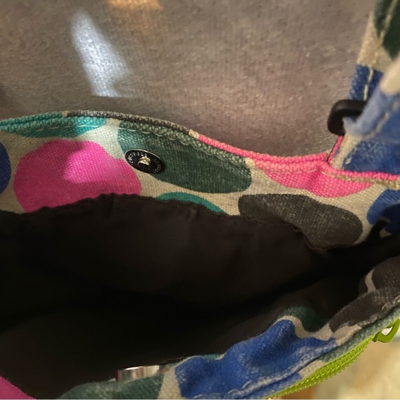 Kavu Canvas Colorful Circle Polka Dot Crossbody Bag Pink Blue Green Purse - Picture 12 of 12